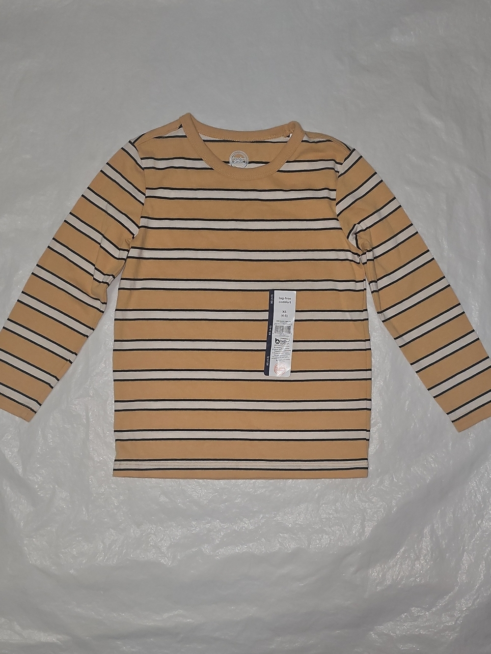 Wonder Nation Boys Size XS 4-5 Striped Long Sleeves Tee New